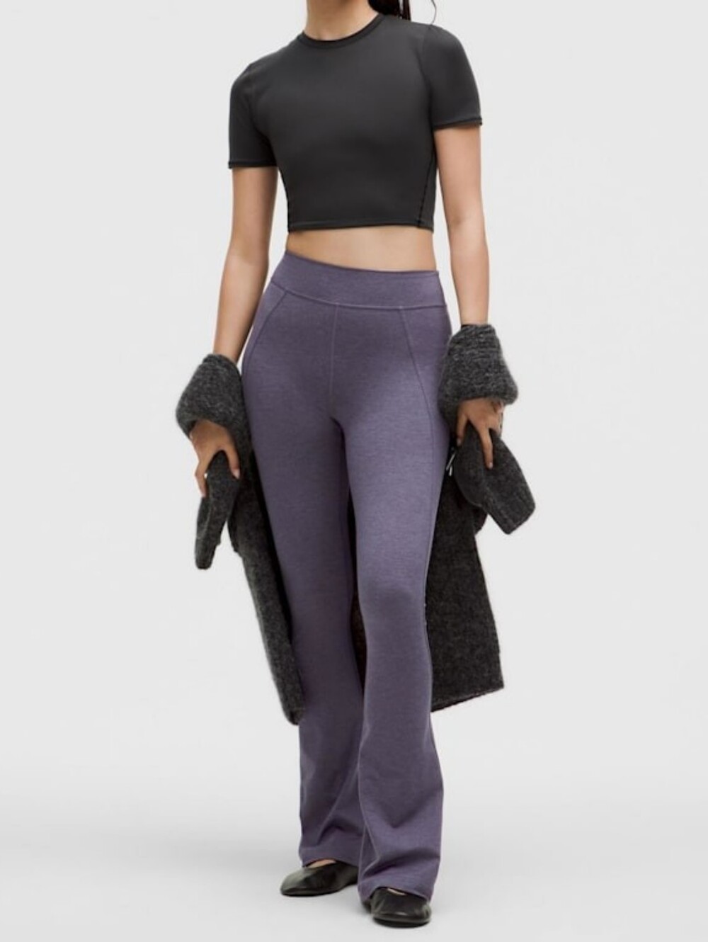 NWOT- lululemon athletica Softy Suedey Split-Hem High-Rise Flare Purple Size 6